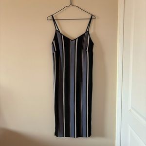 NWOT MISSGUIDED Strappy Striped Midi Dress